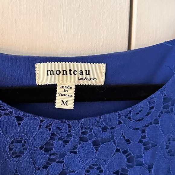 Monteau Blue Lace Halter Top - Size Medium - Picture 2 of 3